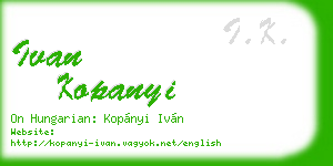 ivan kopanyi business card